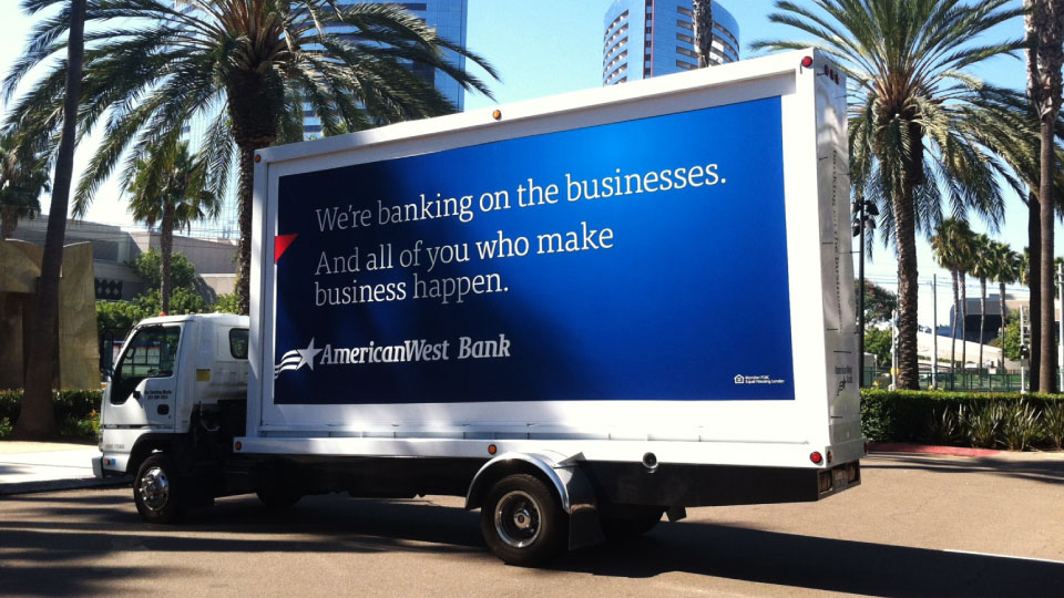 AmericanWest Bank - signage on truck