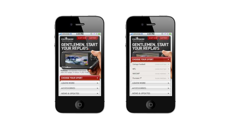 FanVision - mobile ui
