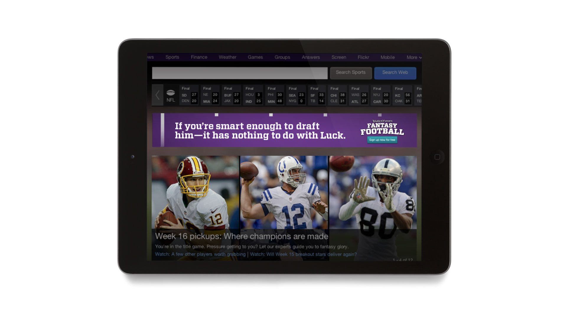 Yahoo! Sports Fantasy Football mobile web banner