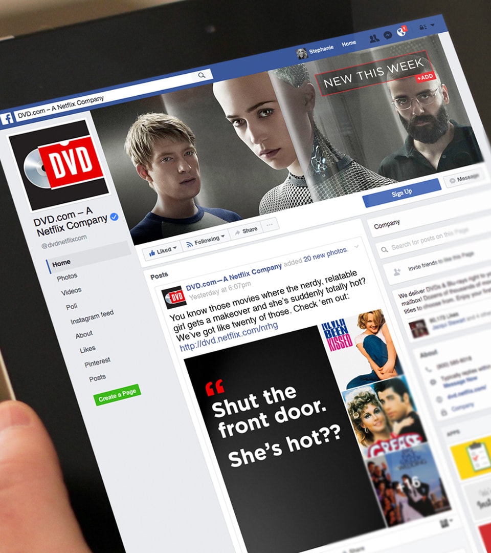DVD.com Facebook ad